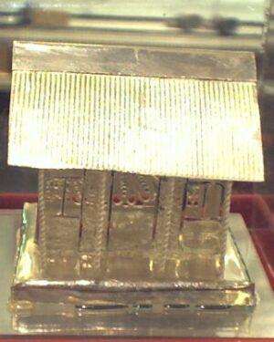 House(in a glass box), made of silver