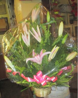 Lily Busket with one greeting card